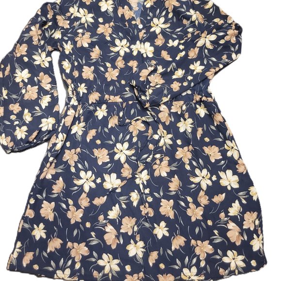 Navy Flora dress Made in Korea - Picture 5 of 5